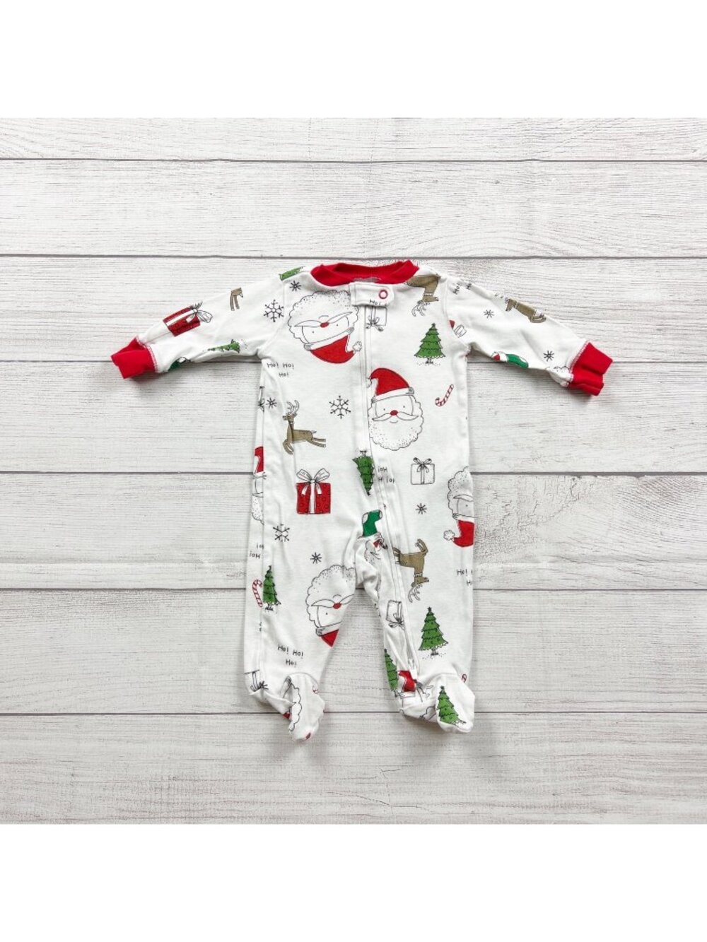 Carter's Baby Festive Holiday Footed Sleeper Pajamas Zip Up Christmas 0-3 Months